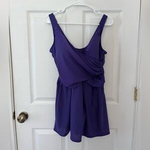 Lands' End Asymmetrical Purple Swim Top